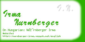 irma nurnberger business card